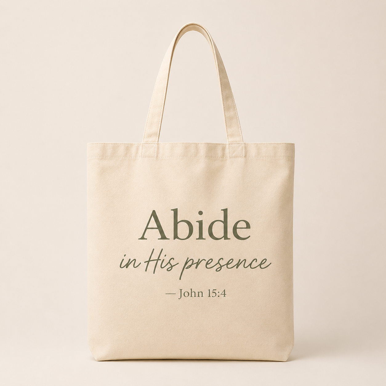 Abide in His Presence Canvas Tote