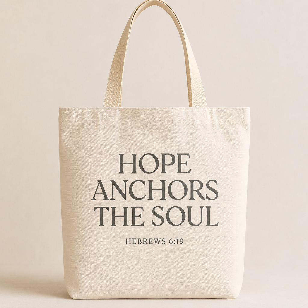 Hope Anchors the Soul Canvas Tote